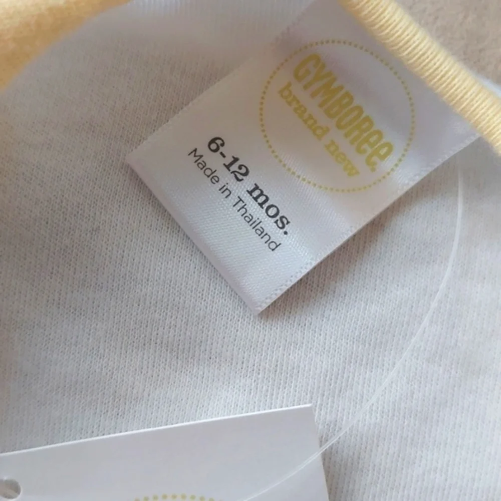 Gymboree short sleeve onesies bodysuit monkey - white yellow - size 6-12 mos